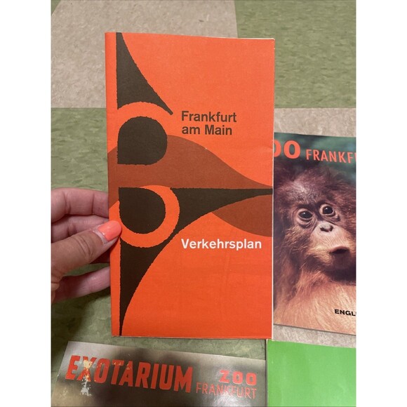 1960s Frankfurt am Main Germany Vtg Travel Booklet Tourist Guide Zoo Map Goethe - Picture 5 of 8